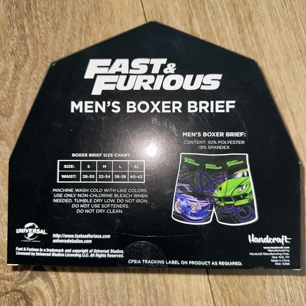 Fast & Furious Movie Novelty Cars Boxer Brief Tire Box - Men's Small 28-30‎ NIB